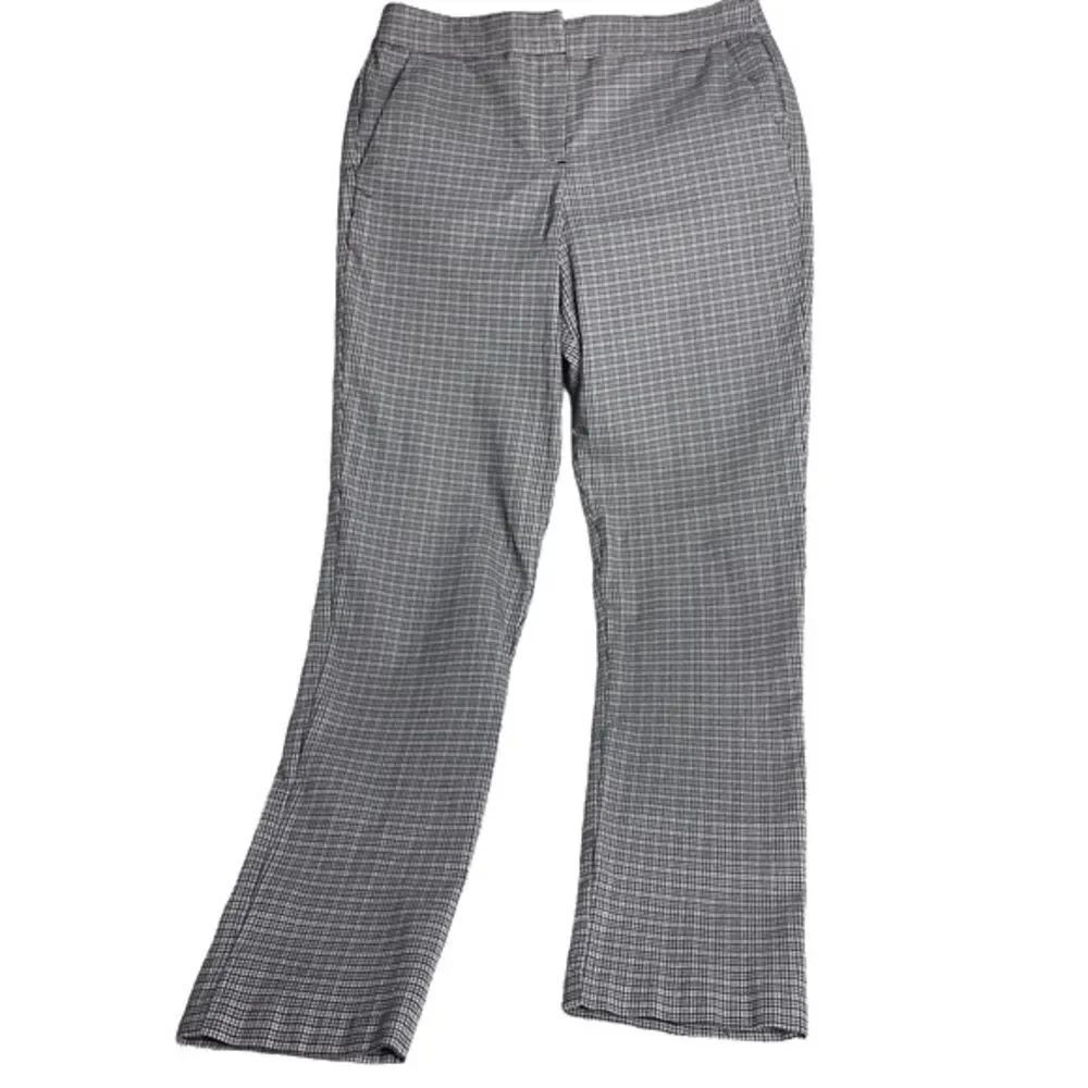 Emma & Olivia Black White Plaid Dress Pants Women 10 Relaxed Fit Trousers Work